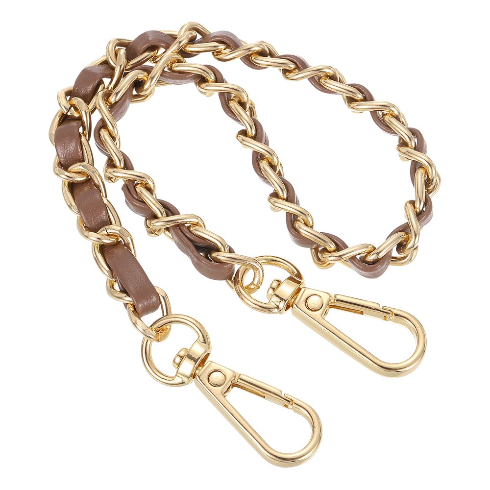 12" Purse Chain Strap, DIY Bag Chain Strap Replacement Adjustable, Brown&Gold