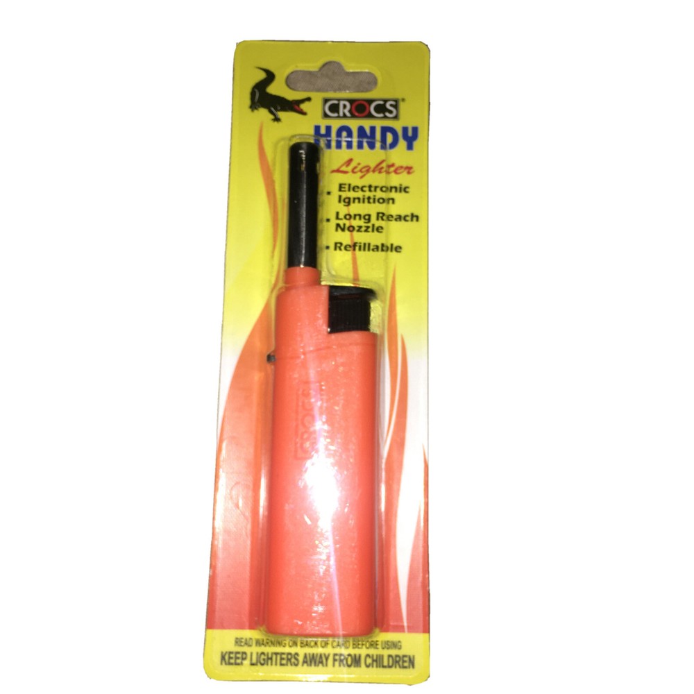 Crocs Handy Lighter Electronic Ignition Long Reach Nozzle Refillable