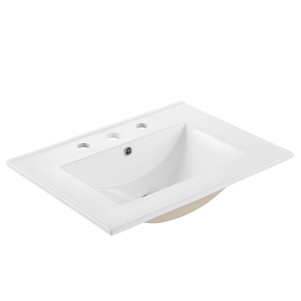 Modway Maybelle 24" Wall-Mount Bathroom Vanity In Navy White