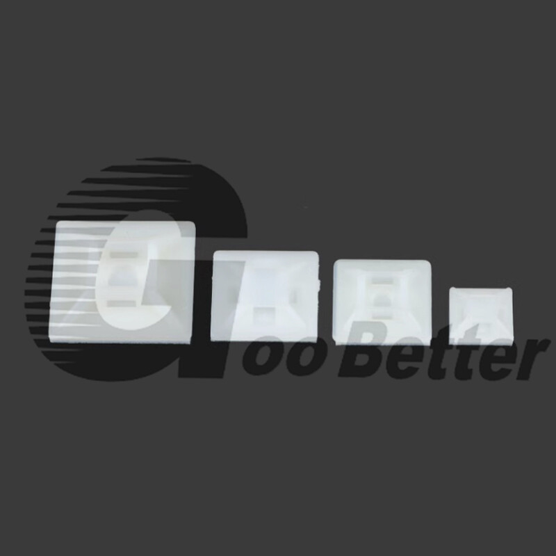 Self Adhesive Cable Wire Square Tie Mounts Cord Clips Sticky Base Pads White