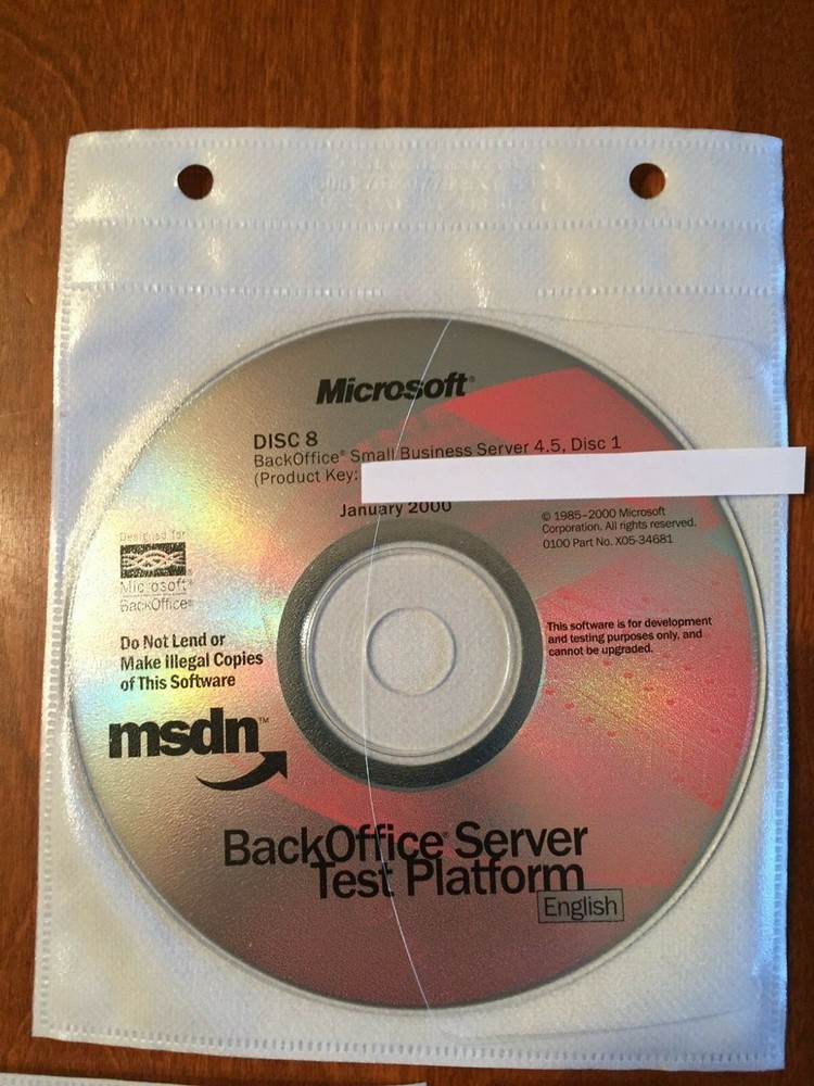 MICROSOFT MSDN BACKOFFICE SMALL BUSINESS SERVER 4.5 3 DISC SET CD-ROM