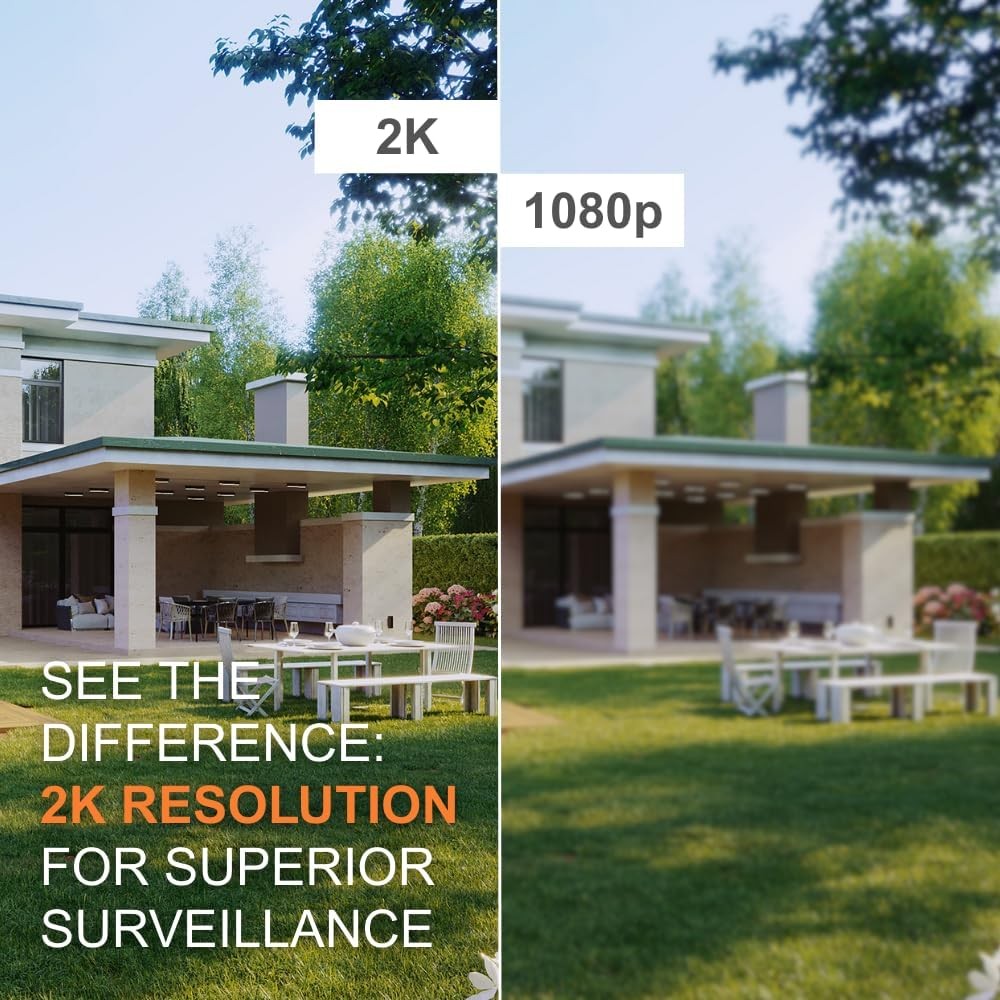 4Pack 4MP 2.4G/5G WiFi Window Camera Black Light Night Vision AI Detection