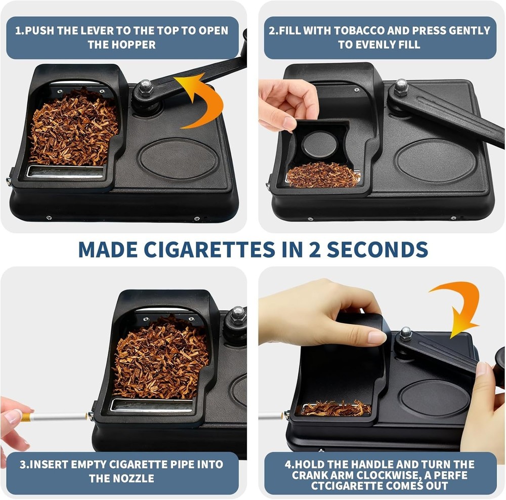 Cigarette Rolling Machine, Tobacco Hand Operation Injector Maker Roll Your Ow