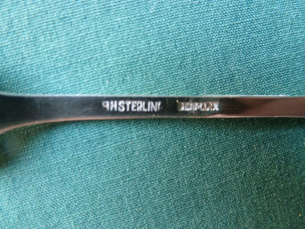B K Sterling Denmark Souvenir Spoon 4 3/8"