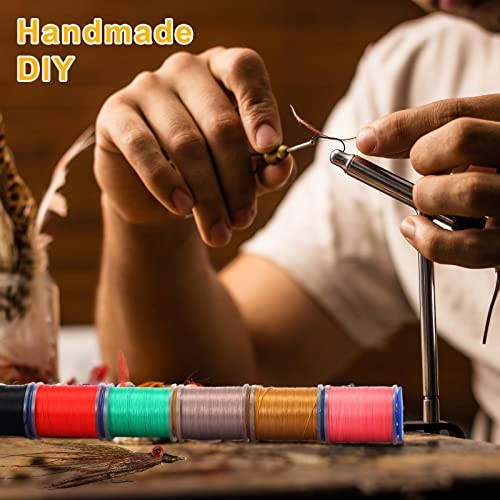 12 Roll Fly Tying Kit - 12 Color Thread, Elastic Wire, Nylon Materials for