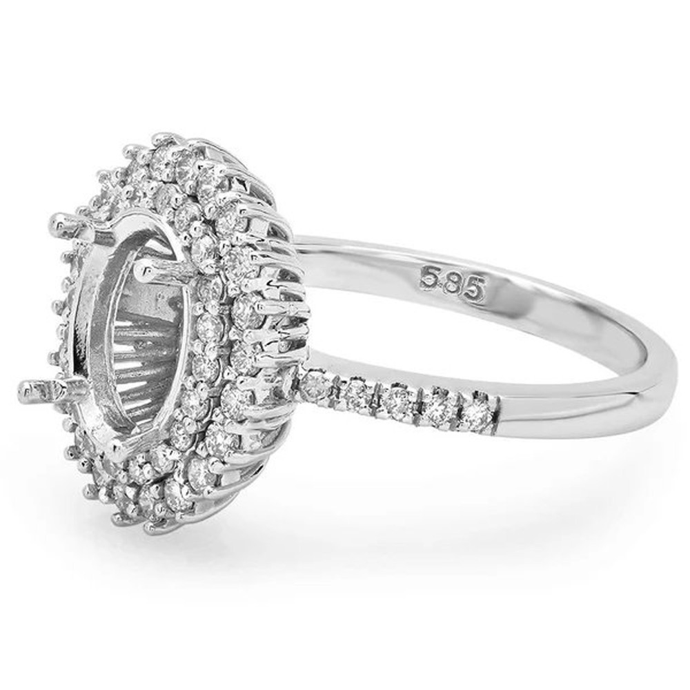 Semi Mount Ring Setting Oval 9X7 925 Sterling Silver