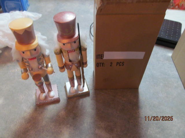(2) Nutcracker Christmas decorations 9 inch tall