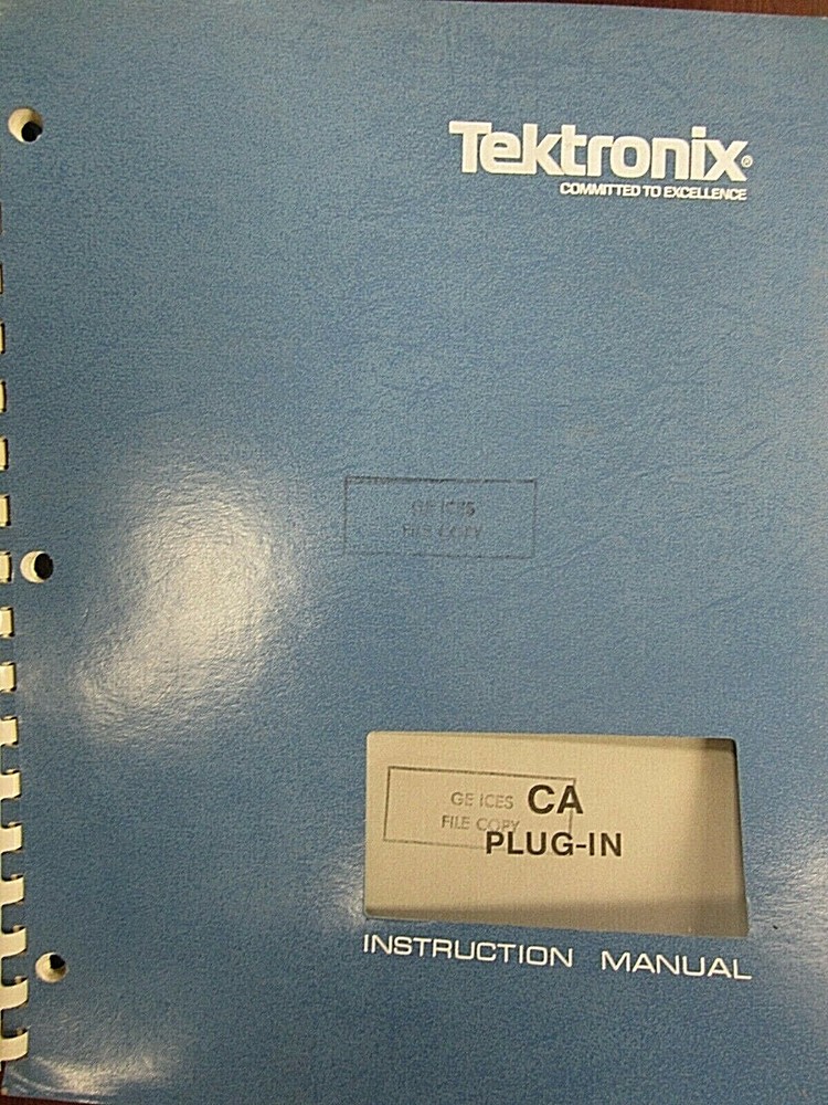 Tektronix CA Plug-In First Printing JUN 1966 Instruction Manual 070-0318-01