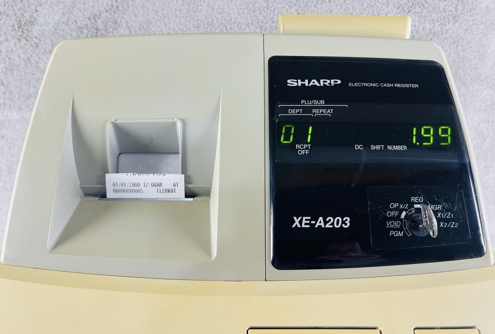Sharp XE-A203 Cash Register With Keys Tested And Working