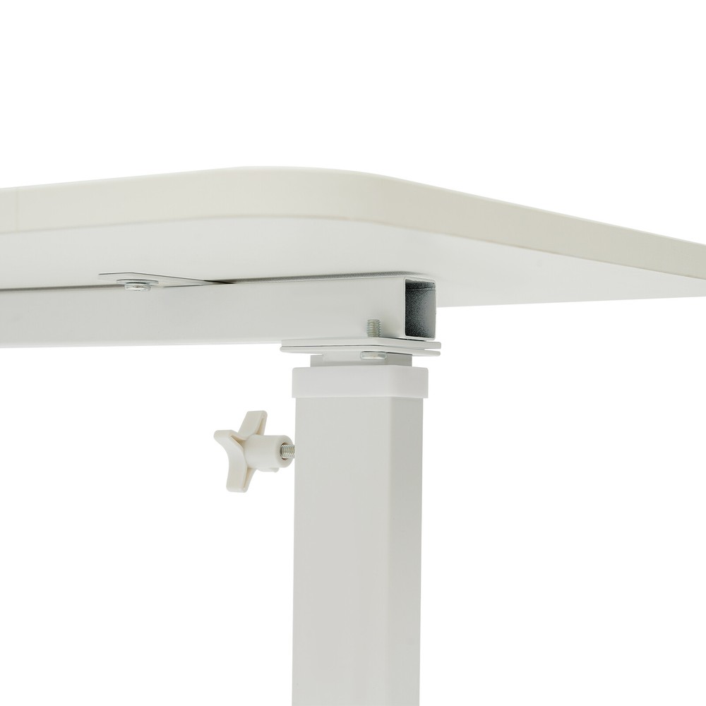 Mobile Rolling Laptop Table Home & Office Table Bedside Desk Adjustable White