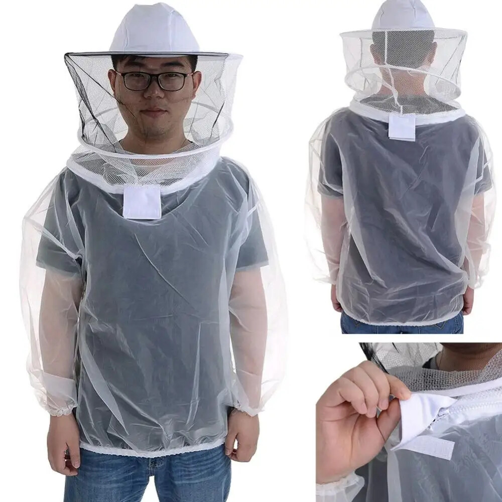 Hat Mesh Veils Smock Beekeeping Anti-Bee HalfBody Protective Clothes Transparent