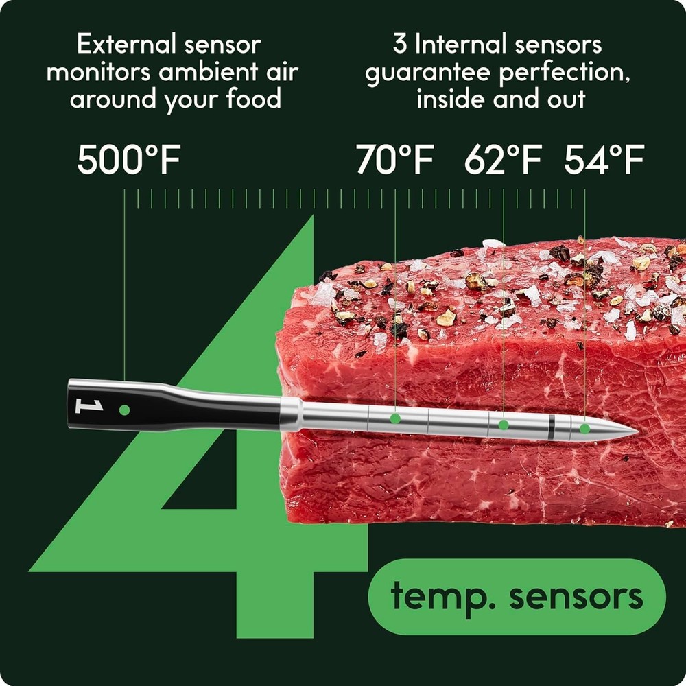 Sense Smart Wireless Meat Thermometer - Bluetooth Precision for Perfect Cooking