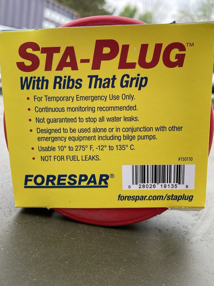Forespar Form Fitting Emergency Plug Sta-Plug 150110 (self 2)
