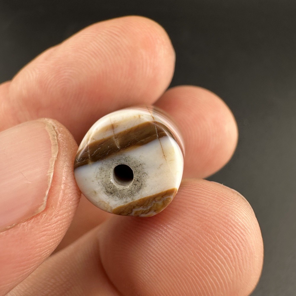 Rare Vintage Natural Pattern Suleimani Agate Beads Amulet