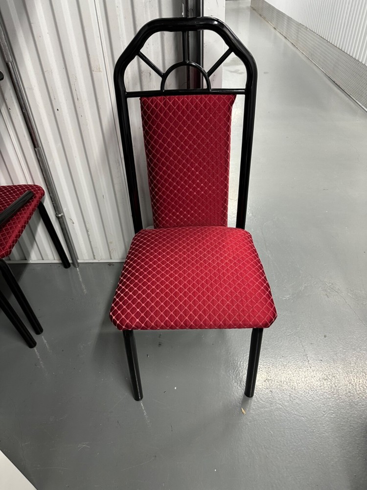 4 Black Contemporary Armless Dinning Chairs