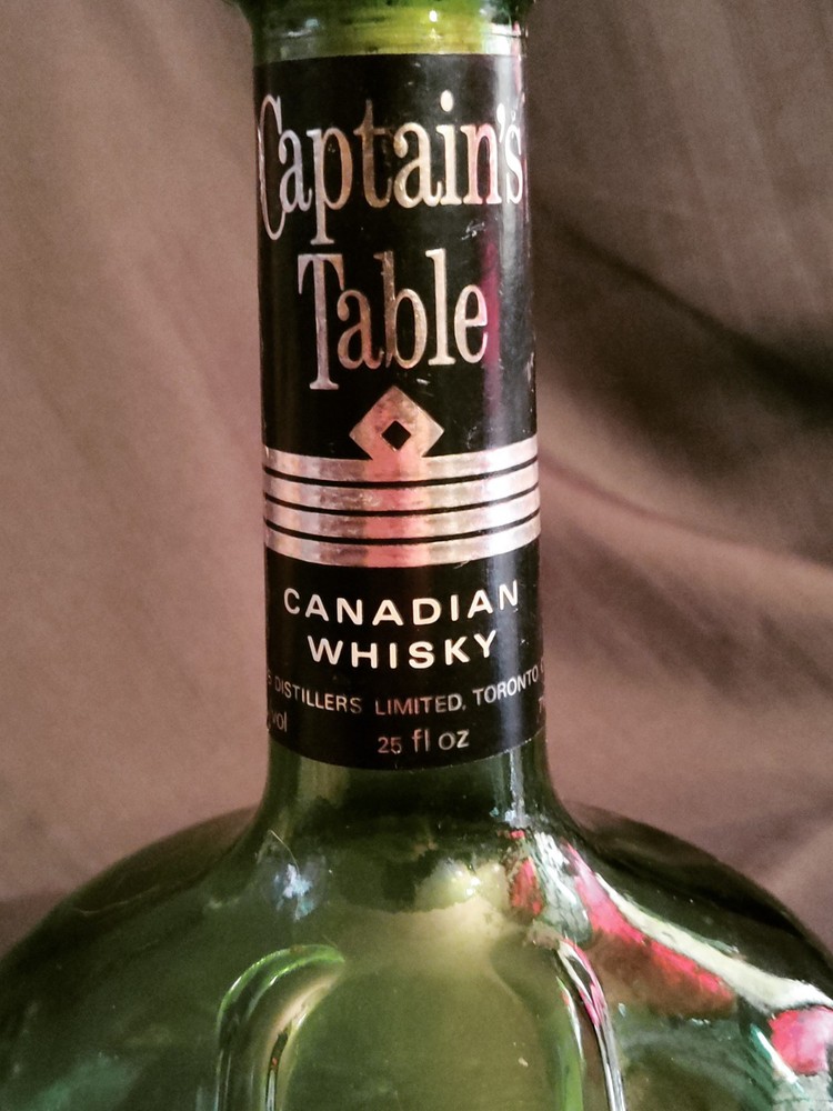 Captains Table Canadian Whisky Green Bottle