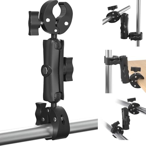 Super Double Clamp Mount Umbrella Camera Pole Clamp Holder,360° Magic Socket