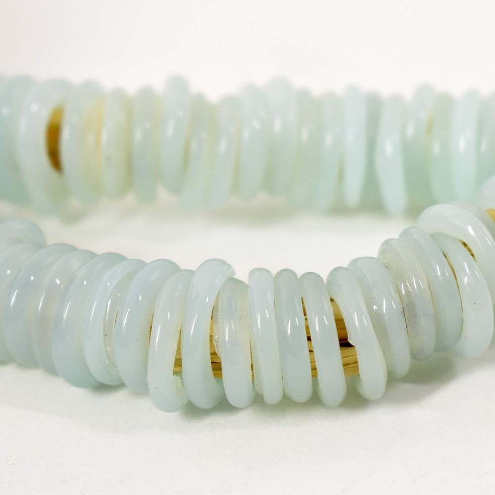 Italian Glass Rings Light Blue Trade Beads
