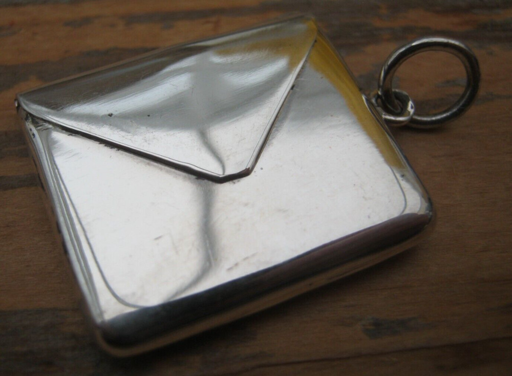 Edwardian Style Hallmarked Sterling Silver Envelope Stamp Case Box Holder