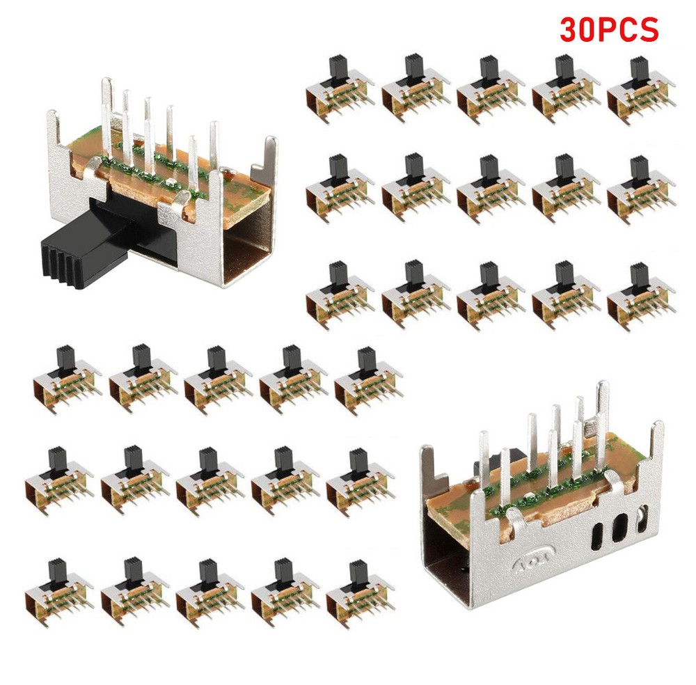 30Pcs/1Set Slide Switch DP3T 2P3T 8 Terminals PCB Panel Latching Toggle Switch