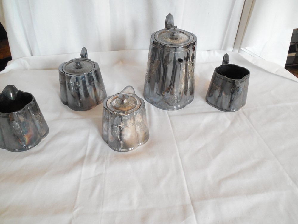 Vintage Knickerbocker silver tea set 5pc #2605