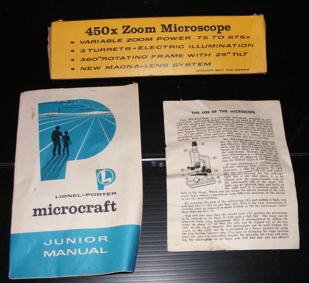 Vintage Lionel-Porter Microcraft Microscope Lab