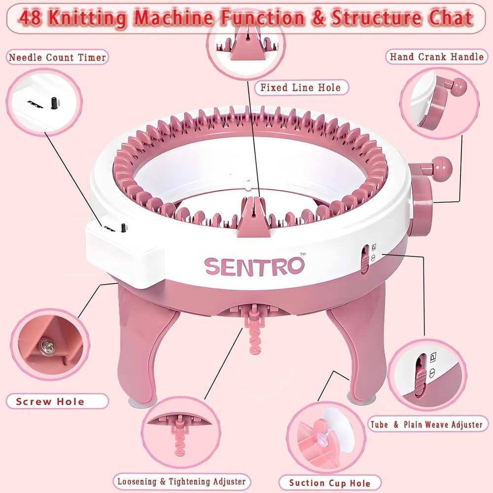 48 Knitting Machine, 48 Needles Knitting Machine with Row Counter