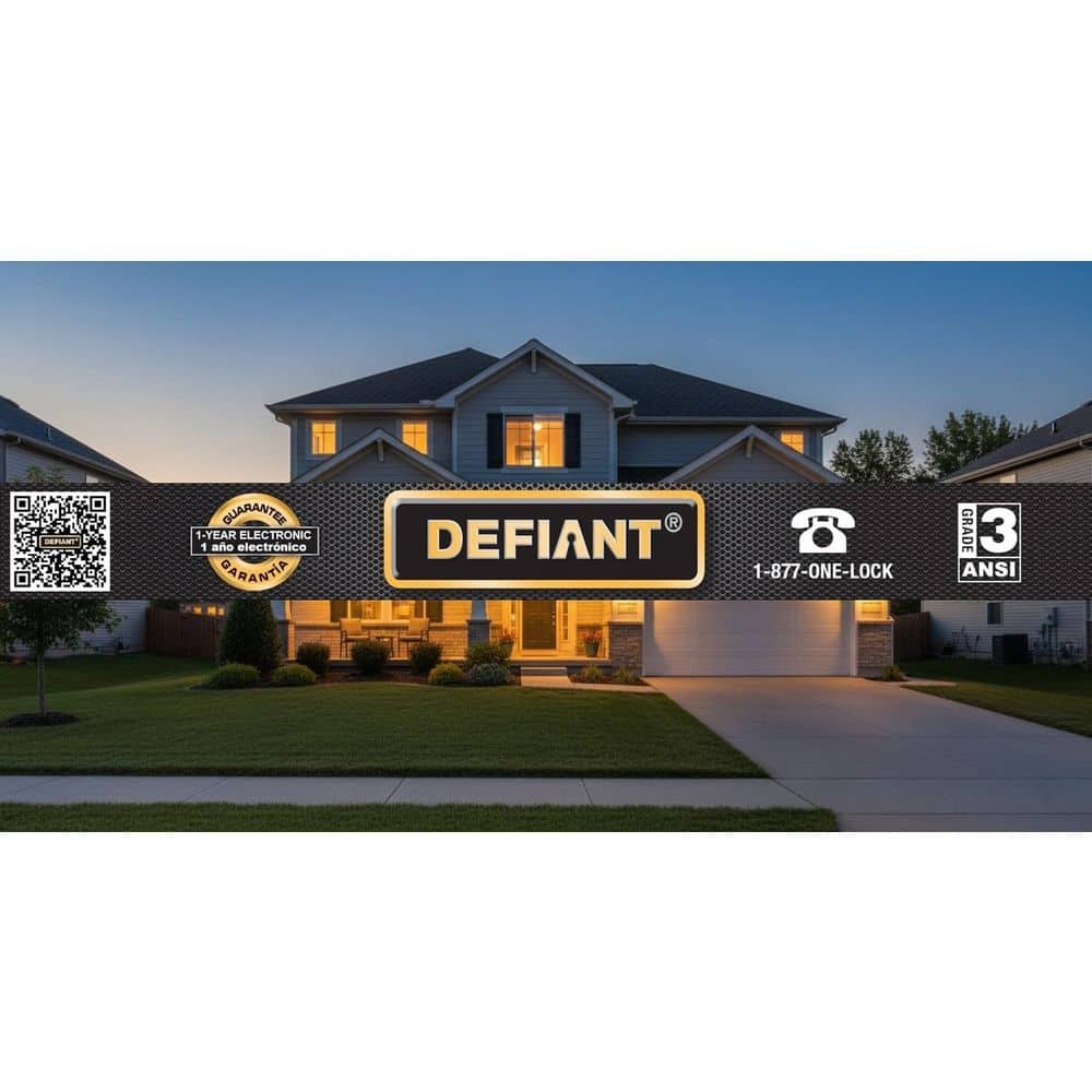 Defiant Radius Matte Black Single Cylinder Electronic Keypad Deadbolt