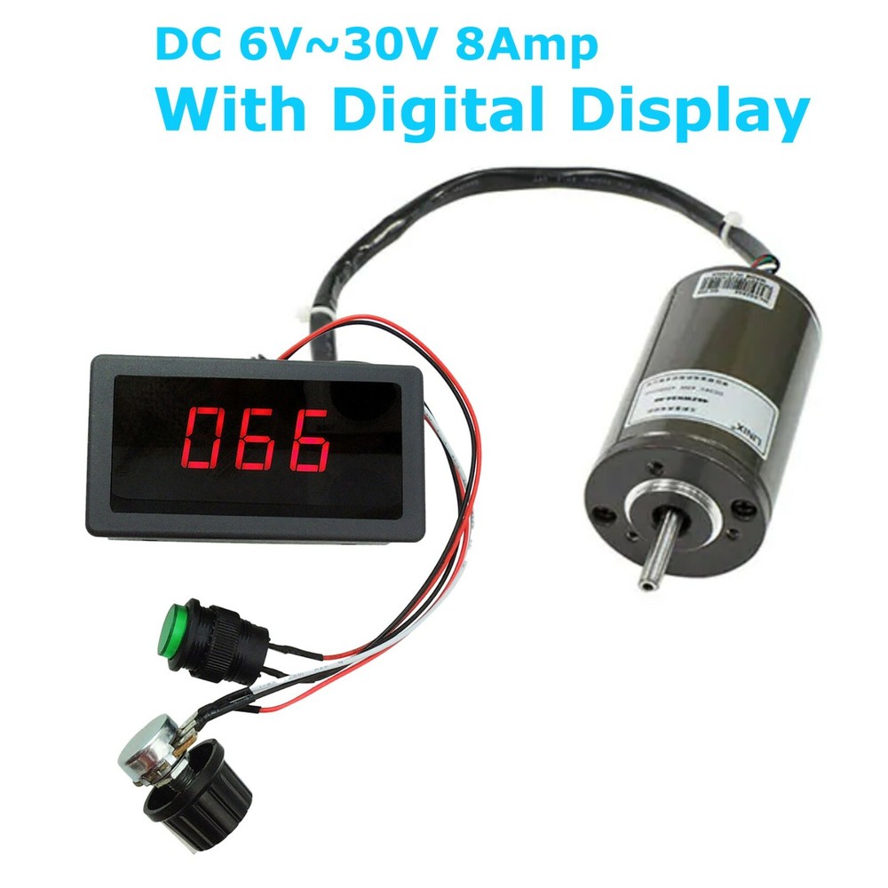 DC 6V-30V 12V 24V Max 8A Motor PWM Speed Controller With Digital Display Switch