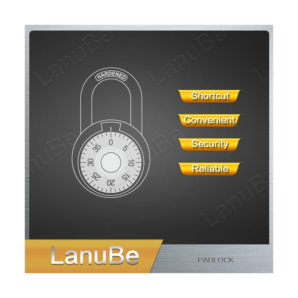 Standard Dial Combination Lock, 2 in. Wide, with Different Combinations, Red ...