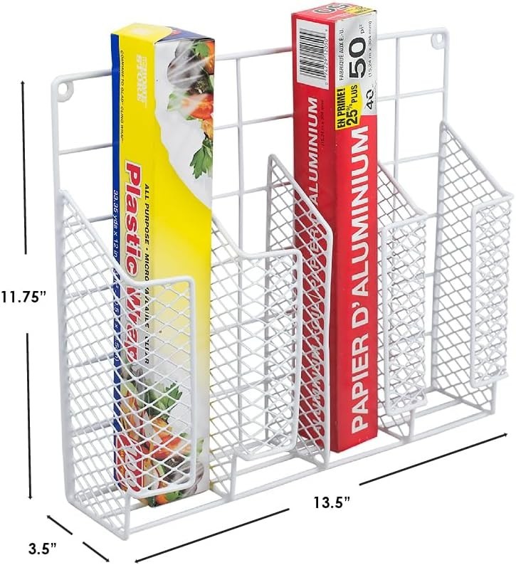 Organizer for Food Storage: Rust-Resistant, Silver Foil, Wax Paper, Plastic Wrap