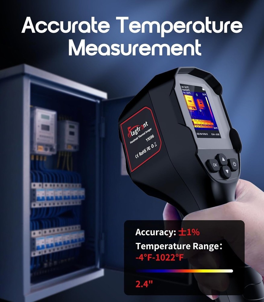 Handheld Thermal Camera with 240x240 Resolution & Temperature Alarm Function