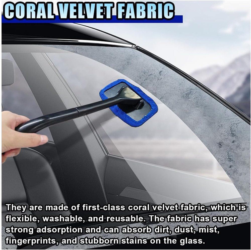 7 Pack Microfiber Cloths, Replaceable Car Inside Windshield Cleaning Tool Bonnet