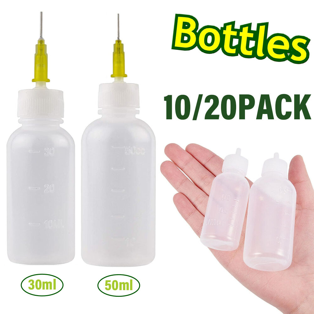 30/50ml Precision Applicator Bottles, 10/20Pcs Needle Tip Squeeze Bottle Squeeze