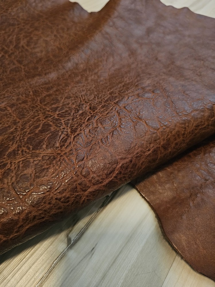 5-6oz VEG TAN MEDIUM BROWN FULL GRAIN SINGLE SHOULDER LEATHER HIDE SHEET,PANEL