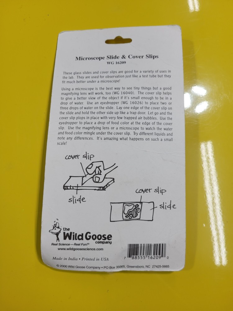 Wild Goose Co. Microscope Slides with Coverslips (10 pack) NEW