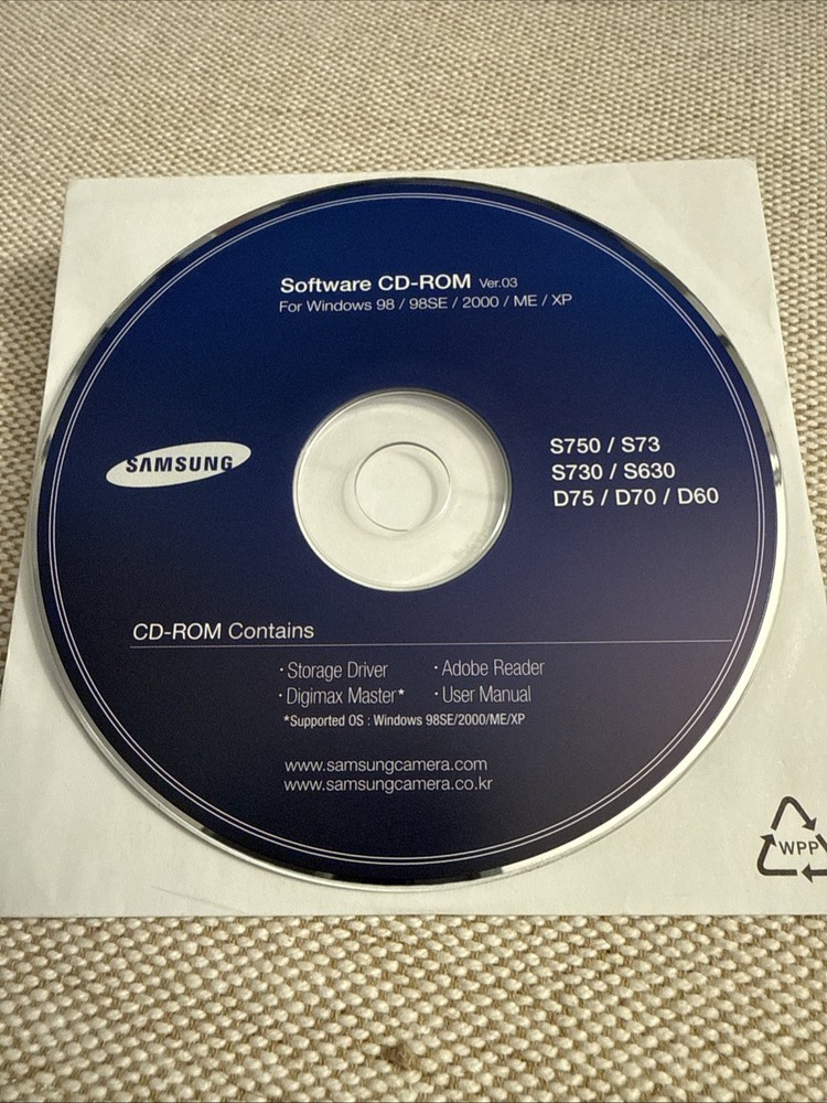 Samsung Camera Software CD-ROM Ver.03 for Windows 98 /98SE/2000/ME/XP