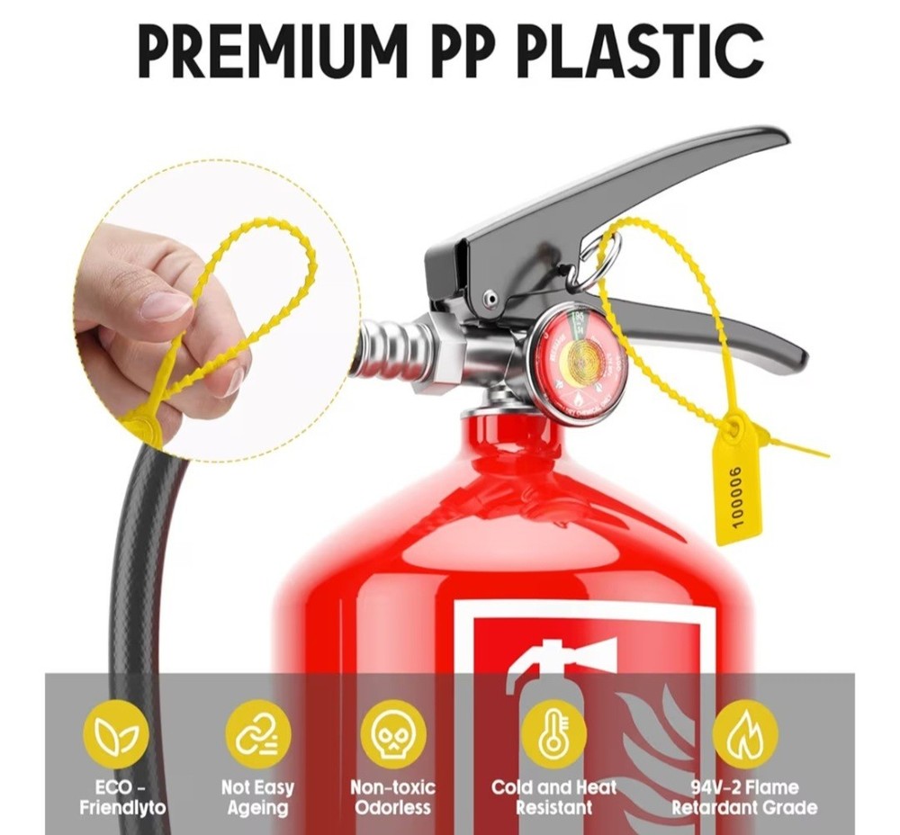 1000 Pcs Plastic Tamper Seals Fire Extinguisher Tags Security Tags Seals Safe...