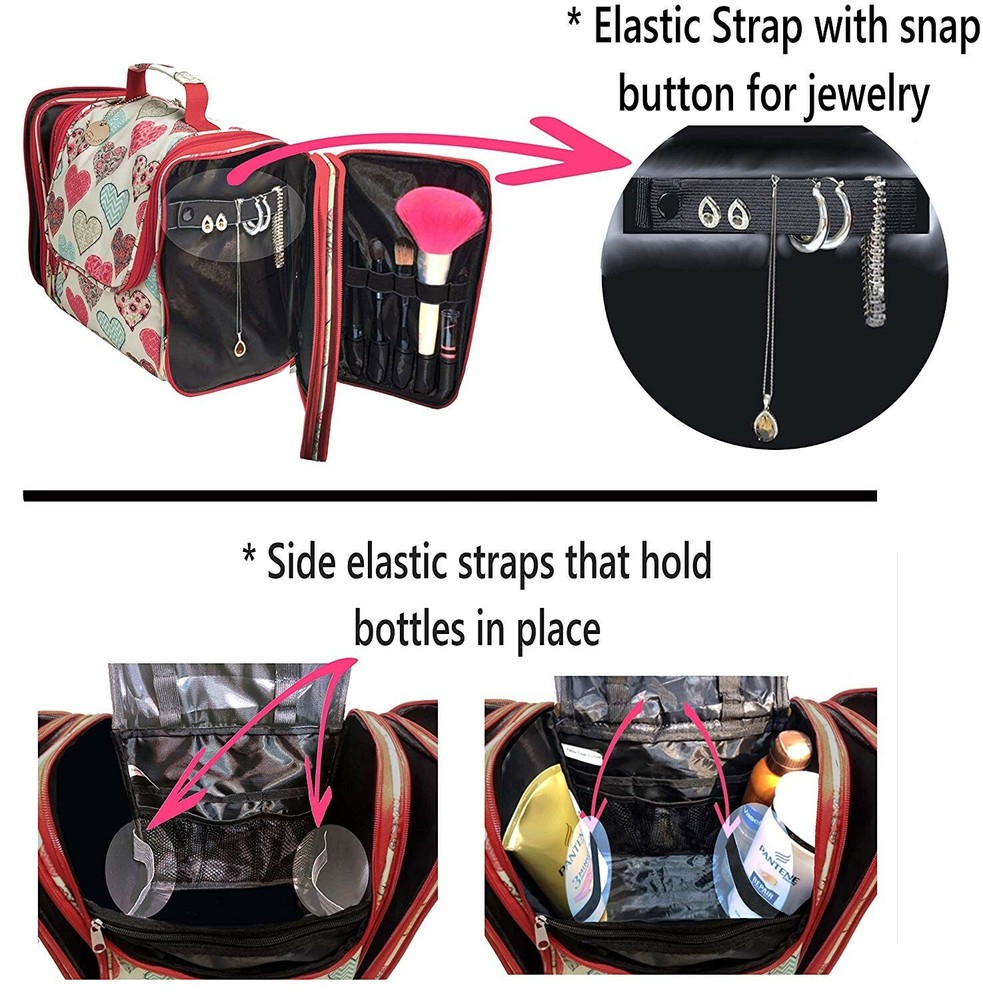 Palcovi Extra Large Capacity First Aid/Medicines Bag Organizer Pattern: Hearts