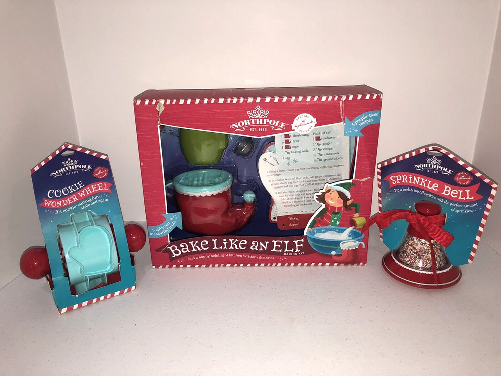 Hallmark Northpole Bake Like An Elf Baking Kit & Cookie Baking Bundle Kids NEW