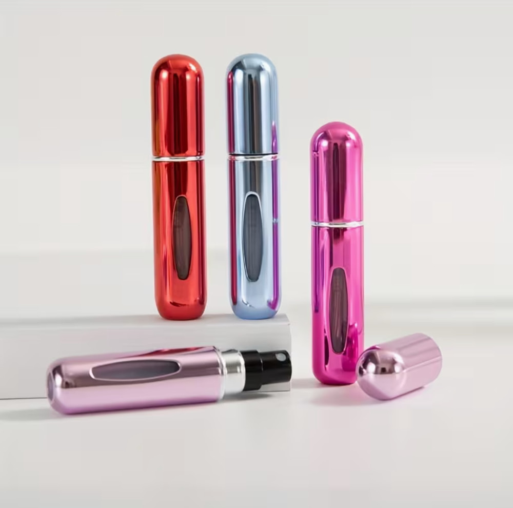 5ml Perfume Refill Bottle w/ Spray - Empty Travel Atomizer Leak-Proof