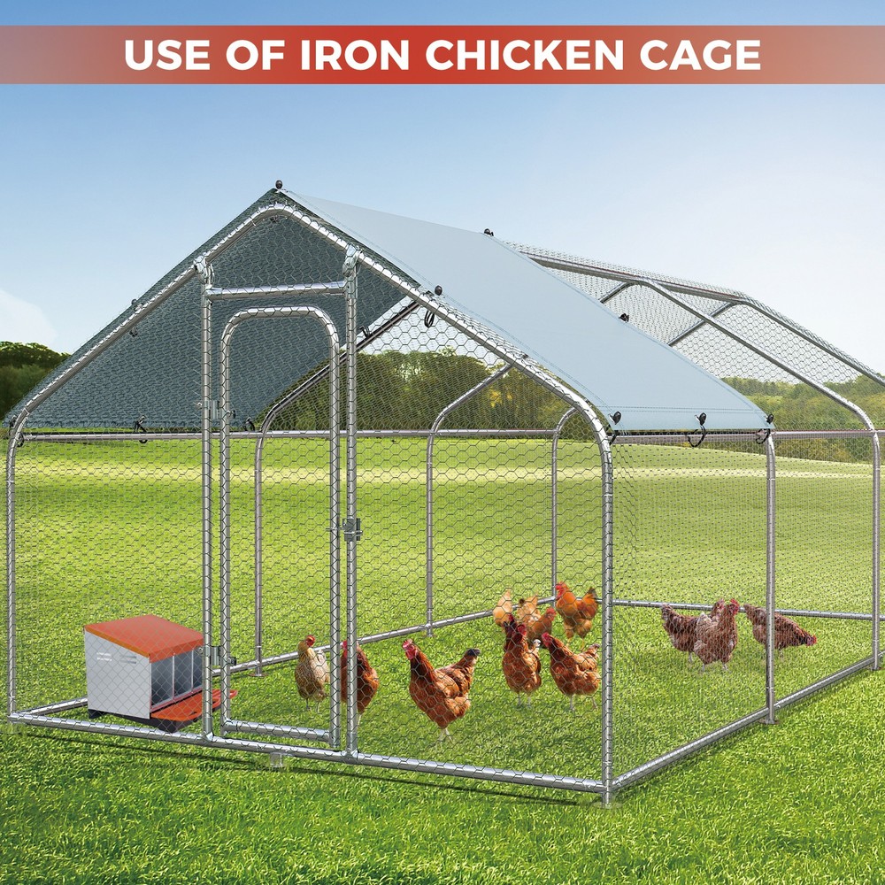 Chicken Nesting Boxes 3 Compartments Metal Egg Collection for Chicken Coop