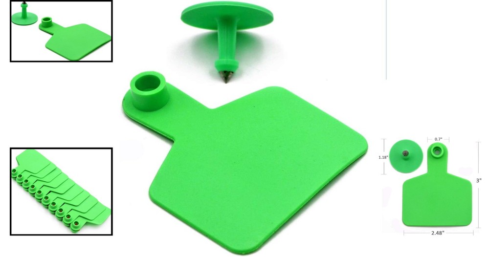 Versatile Green Cattle Ear Tags - 200 Pieces for Effective Herd Management