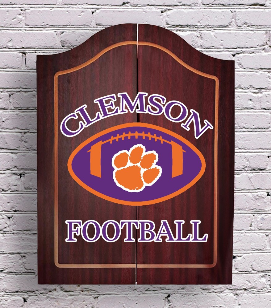 Clemson University Personalized Complete Dart Board Cabinet