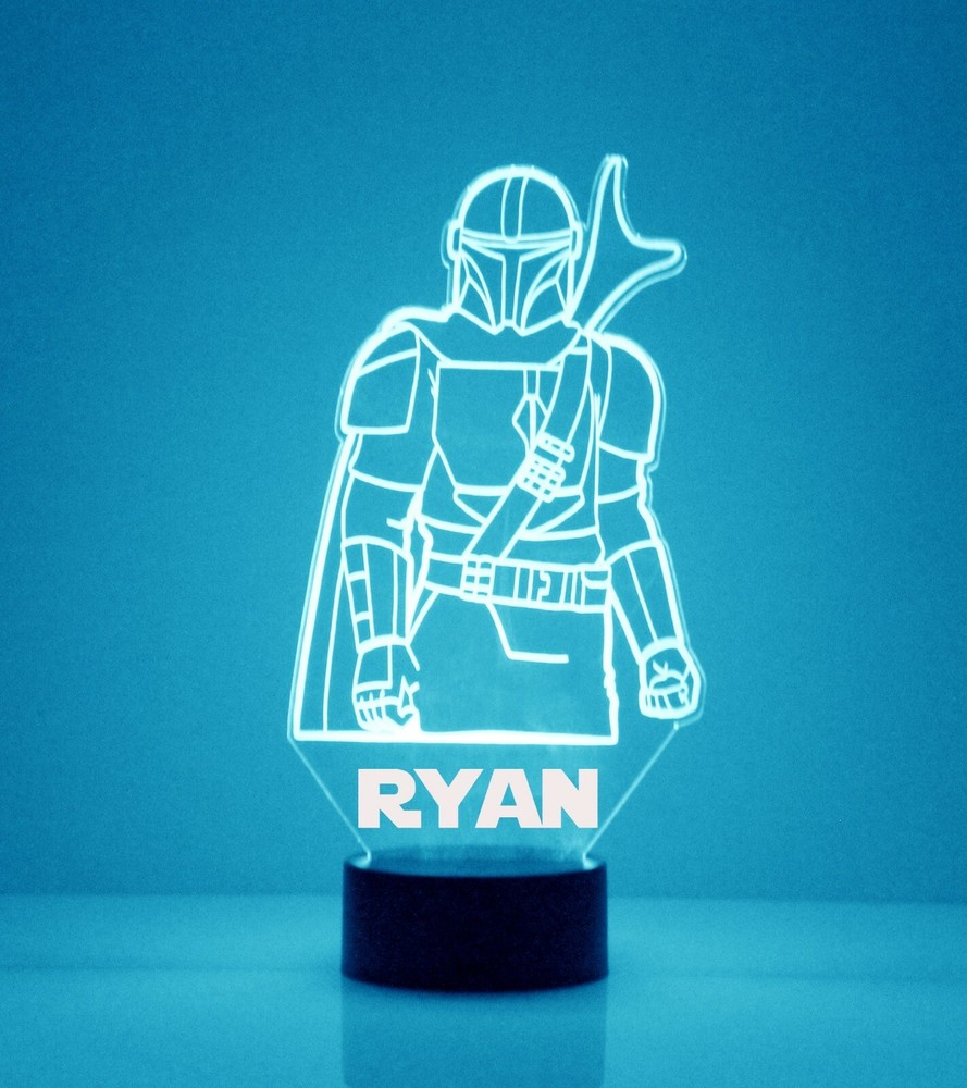 Mandalorian Personalized FREE Star Wars LED Night Light Lamp + Remote