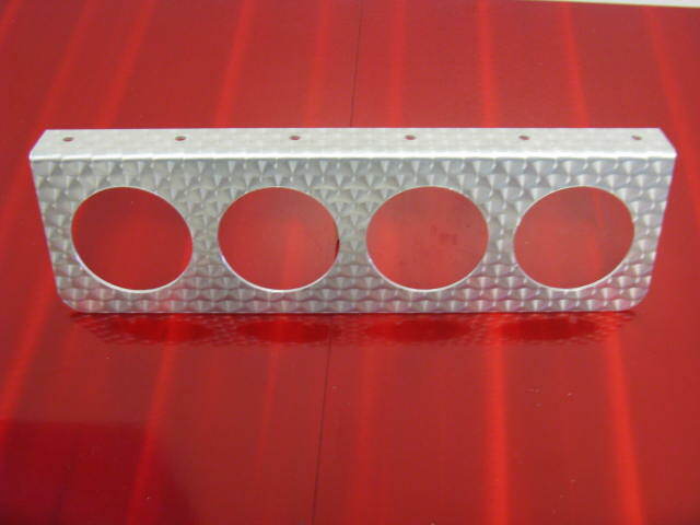 Stewart Warner style under-mount panel for 2 5/8" gauges 4 hole engine turned