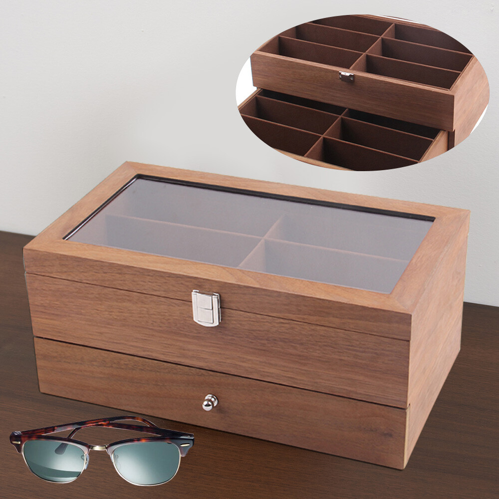 Eyeglass Case Storage Sunglass Display Box 12Bits 2 Layer Collect Organizer Gift