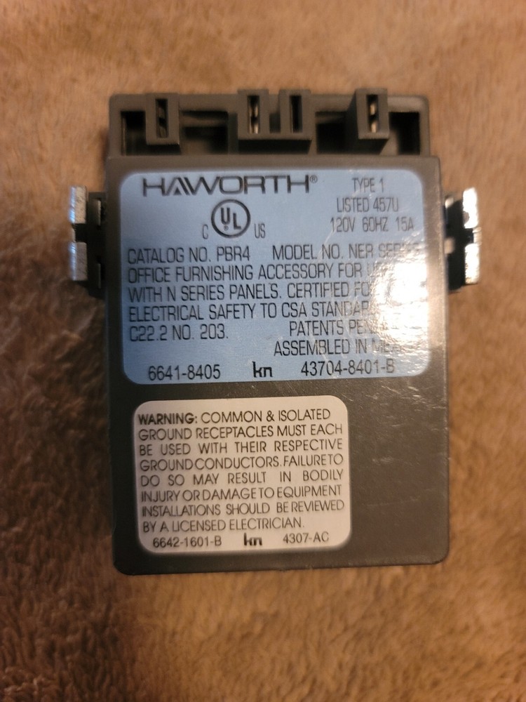 Haworth PBR4 NER Series Duplex Receptacle