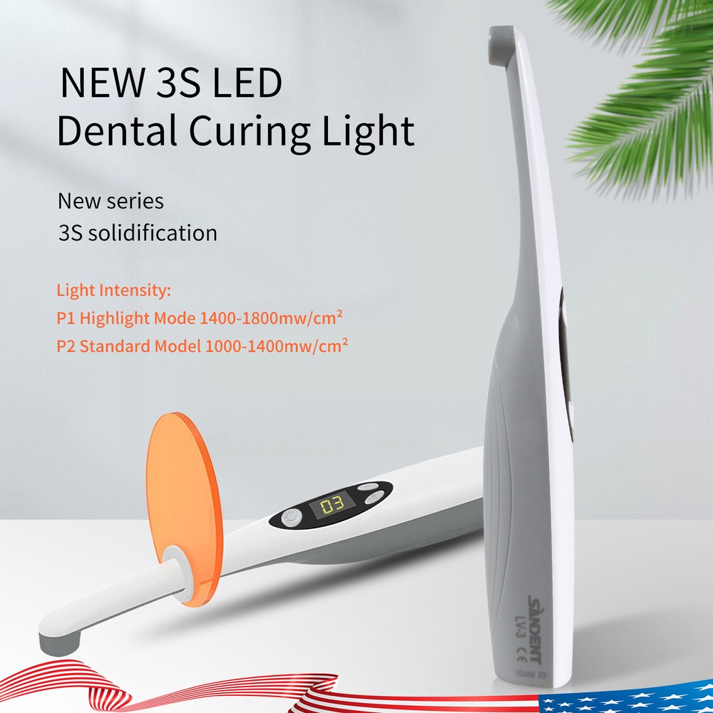 Dental LED Light Cure Lamp Cordless 3 Second Fast Curing Light 2 Modes LED UOA