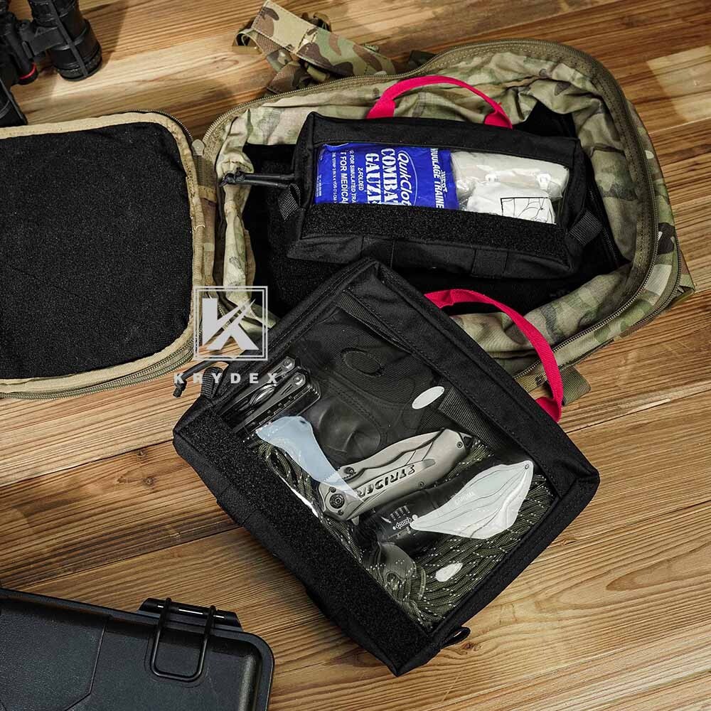 KRYDEX Clear Top Insert Cube Organizer Hook Back Packing Travel Backpack Small